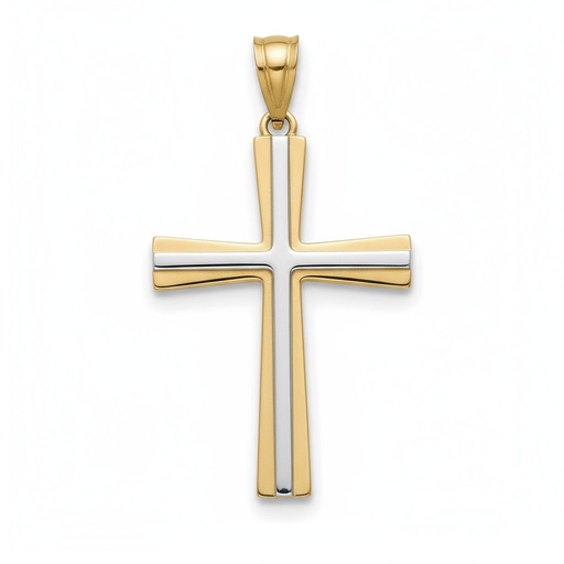 CRUZ ORO 18KL BICOLOR - 22X32MM