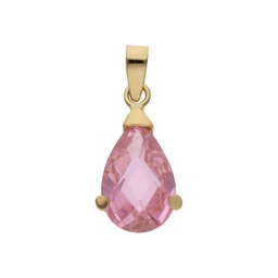 [G355] COLGANTE ORO 18KL PIEDRA ROSA