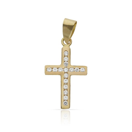 CRUZ ORO 18KL CIRCONITAS - 11x18MM