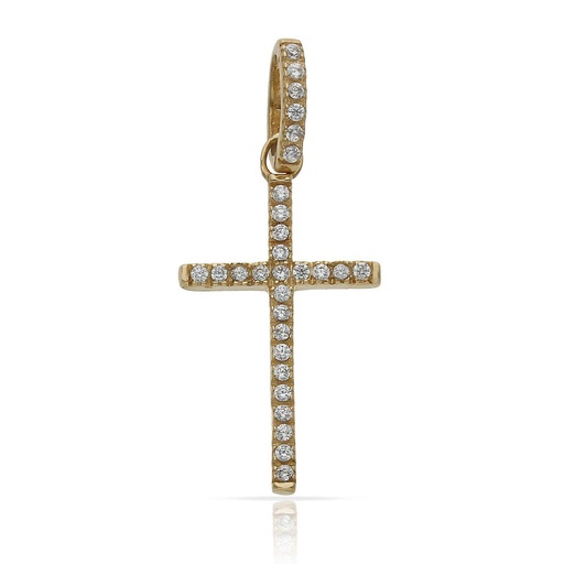 CRUZ ORO 18KL CIRCONITAS - 12x21MM