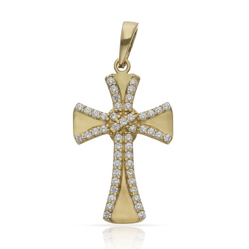 CRUZ ORO 18KL CIRCONITAS - 13x22MM