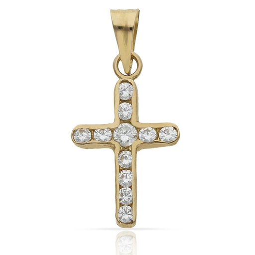 CRUZ ORO 18KL CIRCONITAS - 14X24MM