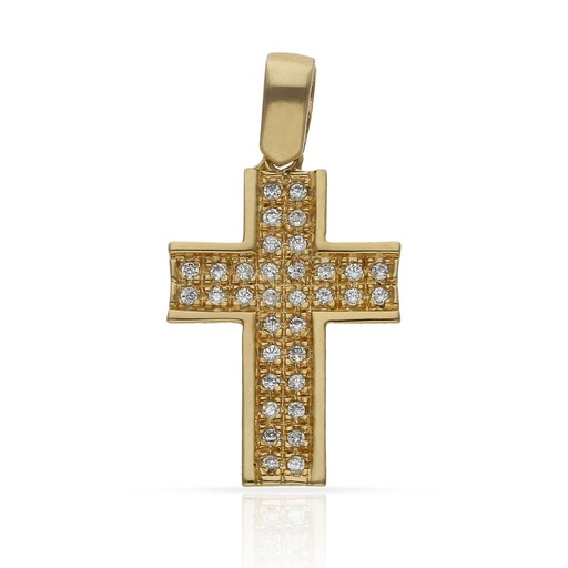CRUZ ORO 18KL CIRCONITAS - 14x20MM