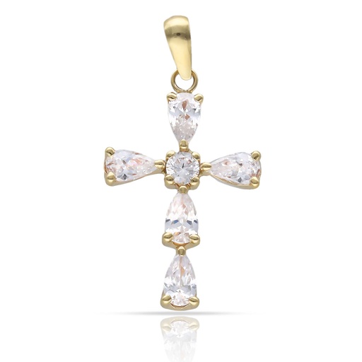 CRUZ ORO 18KL CIRCONITAS - 14x20MM