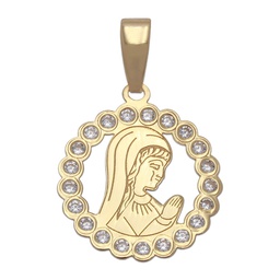 [G549] COLGANTE ORO 18KL VIRGEN NIÑA - 15MM