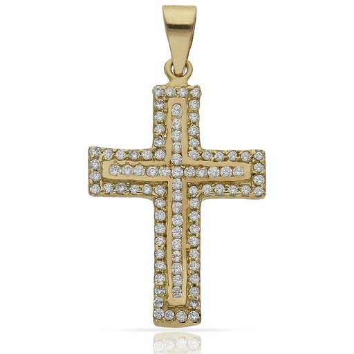 CRUZ ORO 18KL CIRCONITAS - 17x26MM
