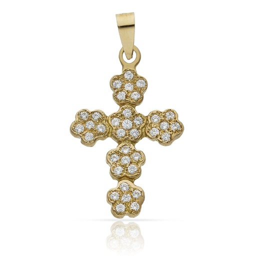 CRUZ ORO 18KL CIRCONITAS - 18X28MM