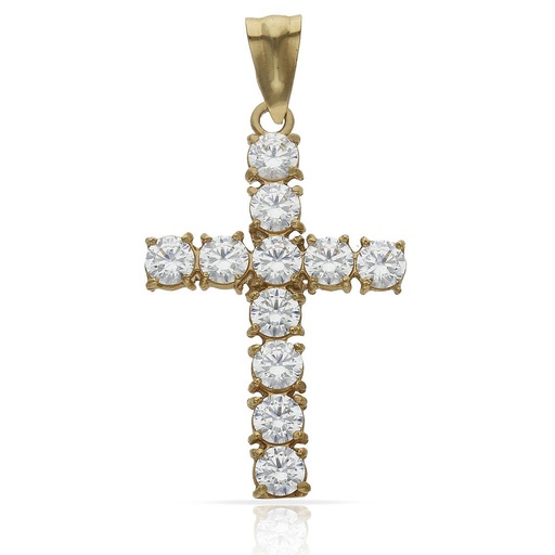 CRUZ ORO 18KL CIRCONITAS - 19x29MM