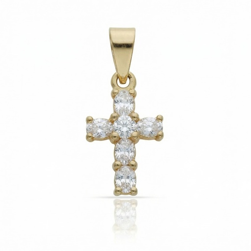 CRUZ ORO 18KL CIRCONITAS - 8x13MM