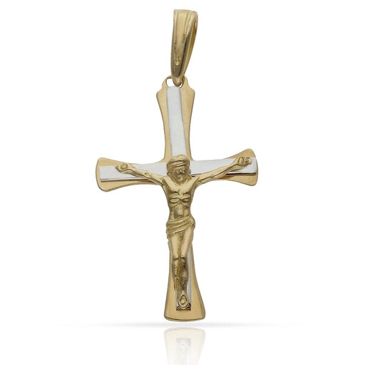 CRUZ ORO 18KL CRISTO BICOLOR