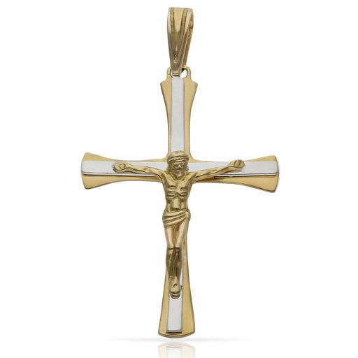 CRUZ ORO 18KL CRISTO BICOLOR