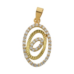 [G296] COLGANTE OVAL ORO 18KL CIRCONITAS