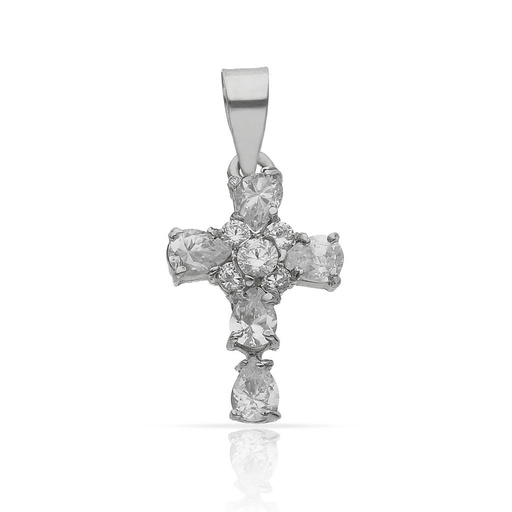 CRUZ ORO BLANCO 18KL CIRCONITAS