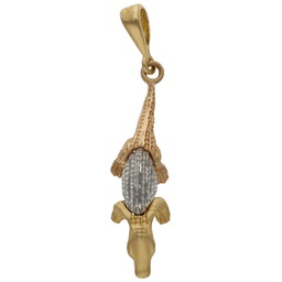 [G83] COLGANTE TRICOLOR ORO 18KL COCODRILO