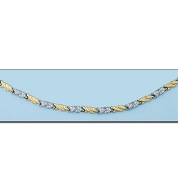 [CO183] COLLAR BICOLOR ORO 18KL CIRCONITAS