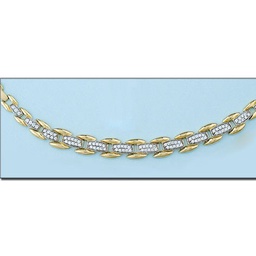 [CO180] COLLAR BICOLOR ORO 18KL CIRCONITAS