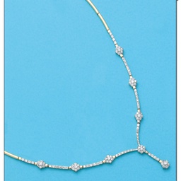[CO508] COLLAR BICOLOR ORO 18KL CIRCONITAS