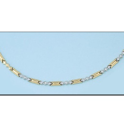 [CO184] COLLAR BICOLOR ORO 18KL CIRCONITAS