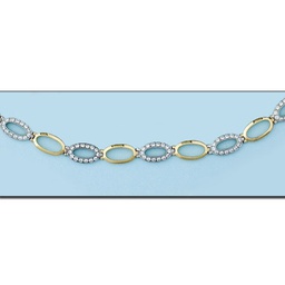 [CO181] COLLAR BICOLOR ORO 18KL CIRCONITAS