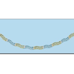 [CO162] COLLAR CALADO BICOLOR ORO 18KL