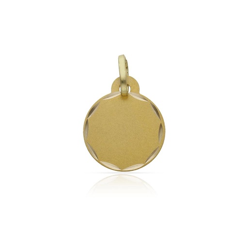 DISCO PLATA CHAPADA EN ORO TALLADO - 13MM
