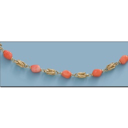 [CO399] COLLAR ENTREPIEZA CORALINAS ORO 18KL