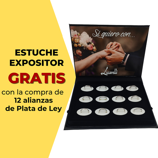EXPOSITOR GRATIS COMPRANDO 12 ALIANZAS PLATA DE LEY