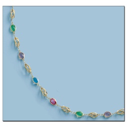 [CO380] COLLAR ORO 18KL PIEDRAS COLOR