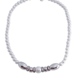 [AG358] COLLAR PERLAS CHINAS PLATA 925MM