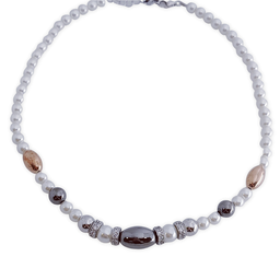 [AG356] COLLAR PERLAS CHINAS PLATA 925MM