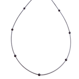 [AG354] COLLAR PIEDRA MARRON PLATA 925MM