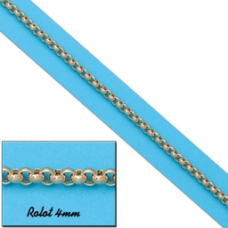 [CO636] COLLAR ROLOT HUECO ORO 18KL -  4MM