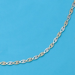 [CO102] COLLAR TROQUELADO BICOLOR ORO 18KL