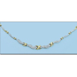 [CO422] COLLAR TROQUELADO PIEDRAS ORO 18KL