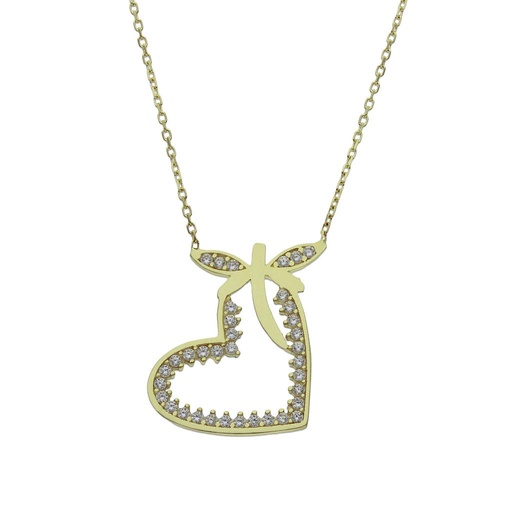 GARGANTILLA ORO 18KL CORAZON + LIBELULA