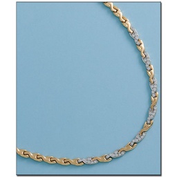 [CO414] COLLAR TROQUELADO PIEDRAS ORO 18KL