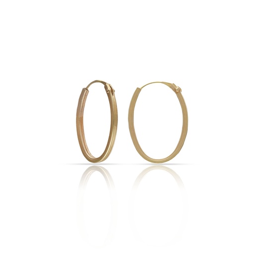 AROS ORO 18KL OVAL 4 CARAS - 8x12MM