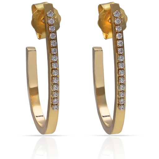 AROS ORO 18KL OVAL CIRCONITAS - 12x23MM
