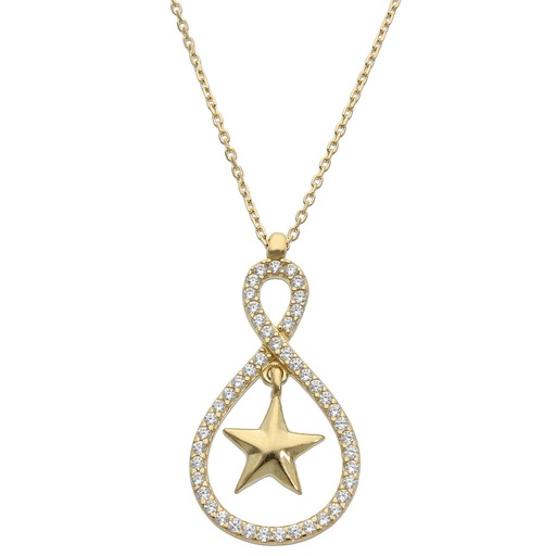 GARGANTILLA ORO 18KL ESTRELLA CIRCONITAS