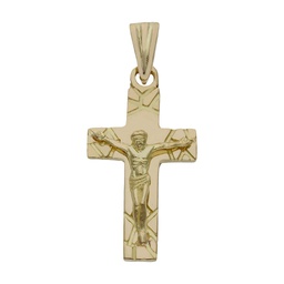 [C485] CRUZ + CRISTO ORO 18KL - 15x29MM