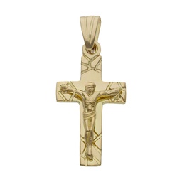 [C486] CRUZ + CRISTO ORO 18KL - 15x29MM