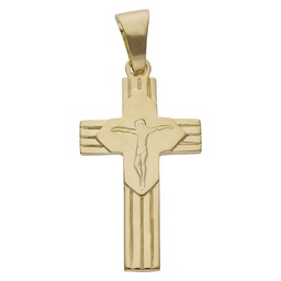 [C492] CRUZ + CRISTO ORO 18KL - 19x35MM