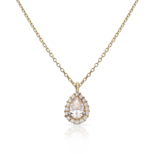 GARGANTILLA ORO 18KL LAGRIMA PIEDRA CIRCONITA - 6x9MM