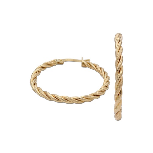 AROS ORO 18KL RIZADOS - 15MM