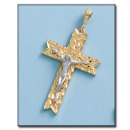 [C299] CRUZ CON CRISTO EN ORO DE 18KL - 24X34MM