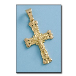 [C282] CRUZ CON CRISTO EN ORO DE 18KL - 26X42MM