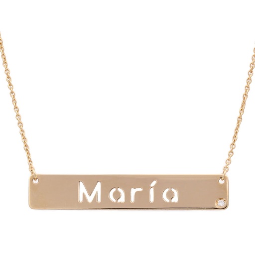 GARGANTILLA ORO 18KL NOMBRE + DIAMANTE