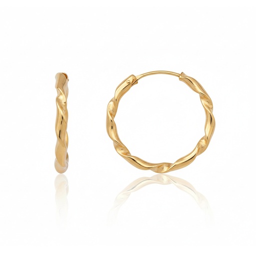 AROS ORO 18KL RIZADOS - 17MM
