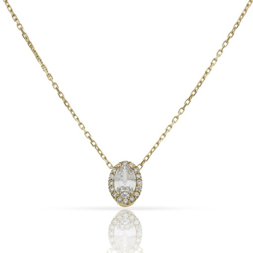 GARGANTILLA ORO 18KL OVAL CIRCONITAS