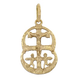 [M324] CRUZ DE CARAVACA ORO 18KL DE 17X28MM